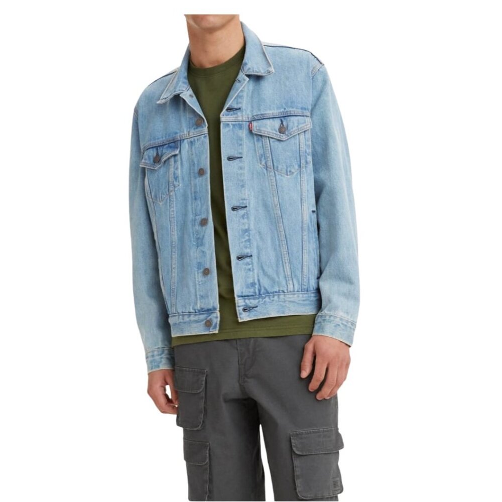 NWT Levi's Mens Denim Jacket/Trucker Style - Color: Light Wash - Size: S & M